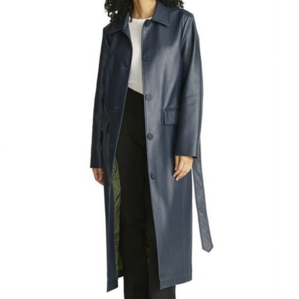 Rebecca Minkoff Faux Leather Maxi Trench Coat NWT